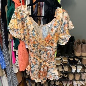 Silky floral romper